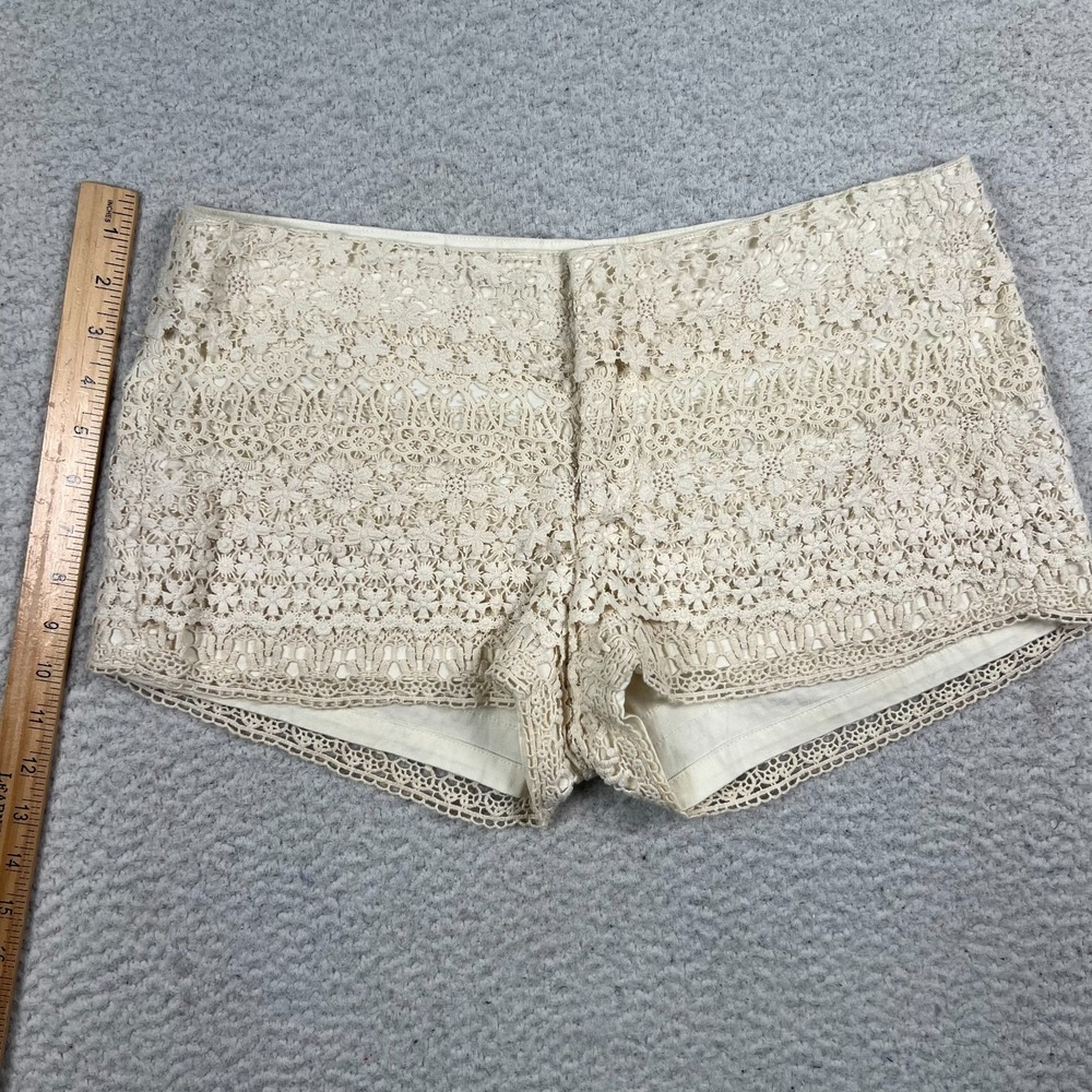 Denim & Supply Ralph Lauren Shorts Women 29 *32 Crochet Floral Lace Bummer Cream - Picture 5 of 8